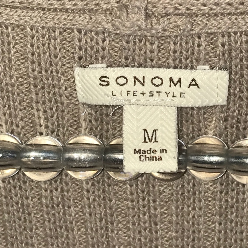 Tan Knit Open Cardigan_3